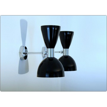 Wall Lamp Art. A-134 - Metal / BRASS Chromed - BLACK Color