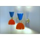 Wall Lamp Art. A-131 - Metal / Brass - VIOLET / ORANGE Color
