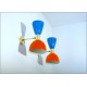 Wall Lamp Art. A-131 - Metal / Brass - VIOLET / ORANGE Color