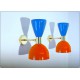 Wall Lamp Art. A-131 - Metal / Brass - VIOLET / ORANGE Color