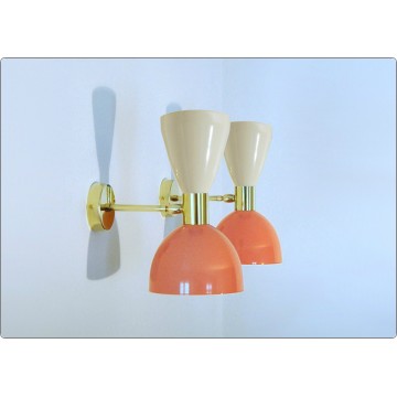 Wall Lamp Art. A-135 - Metal / Brass - WHITE / PINK