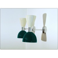 Applique Art. A-142 - Metallo / OTTONE Cromato - BIANCO / VERDE Scuro