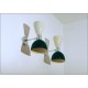 Wall Lamp Art. A-142 - Metal / BRASS Chromed - WHITE / Dark GREEN