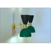 Applique Art. A-146 - Metallo / Ottone - NERO - VERDE Scuro