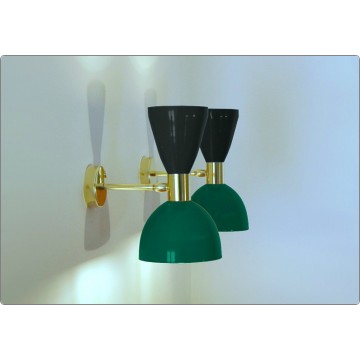 Wall Lamp Art. A-146 - Metal / Brass - BLACK - Dark GREEN
