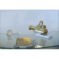 Antique Table / Wall Lamp - Brass and Carrara Marble - Italy 1920 / 40