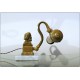 Antique Table / Wall Lamp - Brass and Carrara Marble - Italy 1920 / 40
