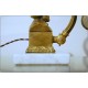Antique Table / Wall Lamp - Brass and Carrara Marble - Italy 1920 / 40