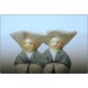 SET of three Ceramics LENCI Turin - Mod. " MONACHELLE "