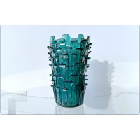 VENINI - Vaso di Fulvio Bianconi Mod. RITAGLI – Ed. Limitata. VERDE Acquamarina