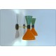 Wall Lamp Art. A-148 - Metal / Brass - Light GREEN / ORANGE