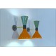 Wall Lamp Art. A-148 - Metal / Brass - Light GREEN / ORANGE