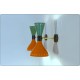 Wall Lamp Art. A-148 - Metal / Brass - Light GREEN / ORANGE