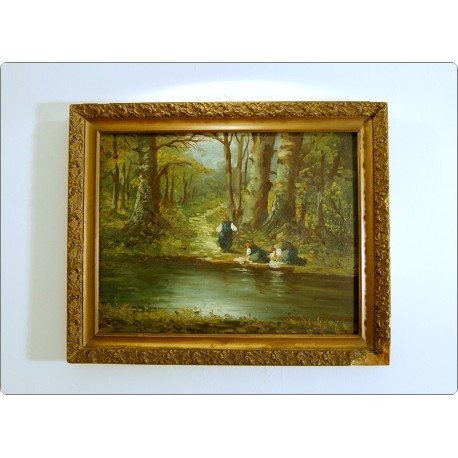 Olio Su Tavola - Domenico Buscaglia - Le Lavandaie 1919