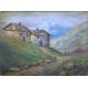 Oil on Wood - Domenico Buscaglia - The mountain huts
