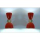 Pair of Wall Sconces Art. A-016 - Metal Lampshade - Brass structure - Made in Italy - RED Color