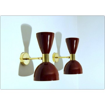 Wall Lamp Art. A-092 - Metal / Brass - Dark PURPLE Color