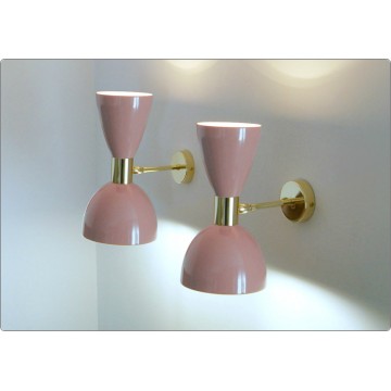 Wall Lamp Art. A-046 - Metal / Brass - PINK Color