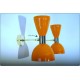 Wall Lamp Art. A-035 - Metal / Brass - ORANGE Color