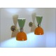 Wall Lamp Art. A-035 - Metal / Brass - Light GREEN / ORANGE