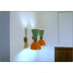 Wall Lamp Art. A-035 - Metal / Brass - Light GREEN / ORANGE