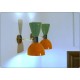 Wall Lamp Art. A-035 - Metal / Brass - Light GREEN / ORANGE