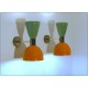 Wall Lamp Art. A-035 - Metal / Brass - Light GREEN / ORANGE