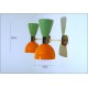 Wall Lamp Art. A-035 - Metal / Brass - Light GREEN / ORANGE