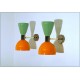 Wall Lamp Art. A-035 - Metal / Brass - Light GREEN / ORANGE