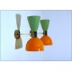 Wall Lamp Art. A-035 - Metal / Brass - Light GREEN / ORANGE