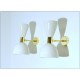 Pair of Wall Sconces Art. A-036 - Metal Lampshade - Brass structure - WHITE Color