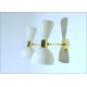 Pair of Wall Sconces Art. A-036 - Metal Lampshade - Brass structure - WHITE Color