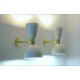 Coppia di Applique Art. A-036 - Paralume in Metallo - Struttura in Ottone - BIANCO