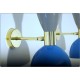 Coppia di Applique Art. A-088 - Paralume in Metallo - Struttura in Ottone - GRIGIO - AZZURRO