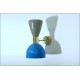 Pair of Wall Sconces Art. A-088 - Metal Lampshade - Brass structure - GRAY - Light BLUE Color