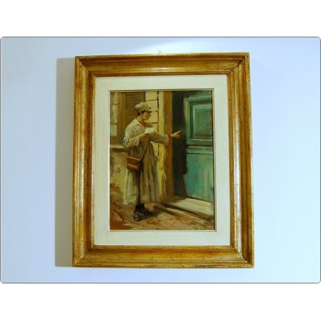 Rialdo Guizzardi - Olio su tela - La fattorina del telegrafo