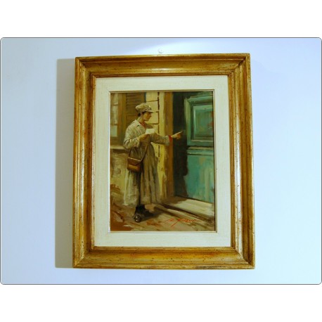 Rialdo Guizzardi - Olio su tela - La fattorina del telegrafo