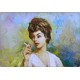 Ermogene Miraglia ( Napoli 1907 - 1964 ) Olio su tela - The smoking girl