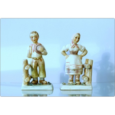 PRECIOSA Torino - Pair of Majolica figurines - 1940 ca