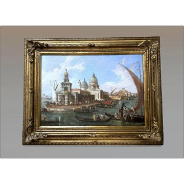 VENICE Grand Canal - Oil on canvas - 19th century - Michele Marieschi Style