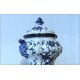 FAENZA Majolica Potiche - 19th century - White / Blue