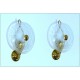 L. FONTANA Pair of wall lamps - Brass / Glass - Mid-Century '50