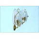 L. FONTANA Pair of wall lamps - Brass / Glass - Mid-Century '50