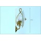 L. FONTANA Pair of wall lamps - Brass / Glass - Mid-Century '50