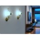 L. FONTANA Pair of wall lamps - Brass / Glass - Mid-Century '50