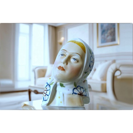 Ceramic Sculpture Antonio Ronzan - Woman with veil - Italy 1940