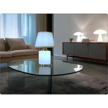 STILNOVO Table Lamp - Glass / Brass - Italy '60