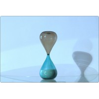 Clessidra VENINI - LIMITED ED. 30 Cm - F. Bianconi Murano- Acquamarine / Beige