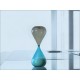 VENINI Hourglass - LIMITED ED. 30 Cm - F. Bianconi Murano - Aquamarine / Beige