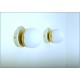 Pair of Wall Light GLASS SPHERE Art. A-068 - Brass structure - WHITE